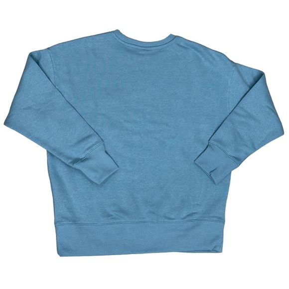 Women's Fila Large 12 -14 Blue Fleece Sweatshirt Logo Crew Pullover Long Sleeve - Picture 4 of 11